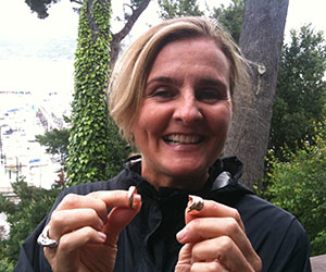 Catherine with her parent's wedding rings