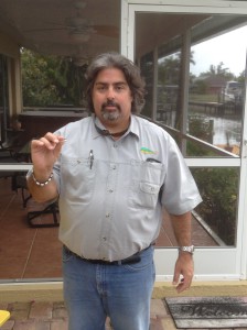 Derek Cavada's uncle holding recovered wedding band