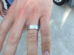 Platinum wedding band back on finger where it belongs!