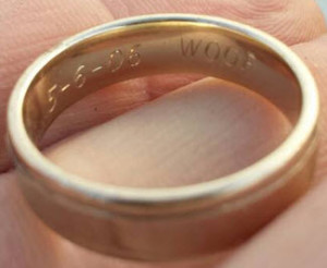 This is the photo of the ring I sent to the owner. It may have taken 6 weeks to find but he was happy to get it back!