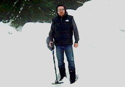 Chris Turner metal detecting in the snow Chris Turner