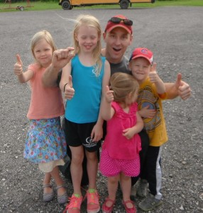 Guy and kids