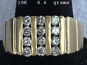 10K Gold 12 Diamonds 8.6 grams