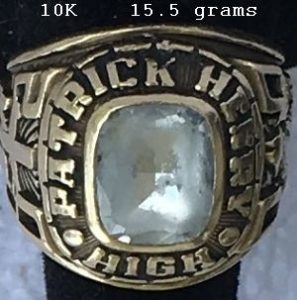 10K Gold Patrick Henry High class ring 15.5 grams
