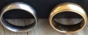 Brett's Gold and Titanium rings