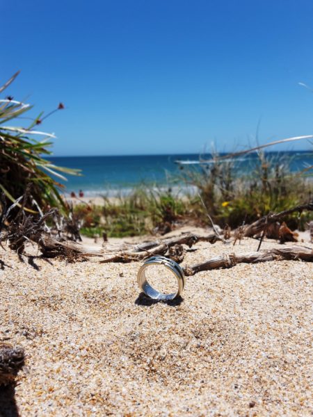 Lost engagement ring in the sand