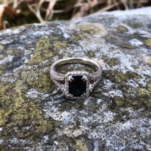 White Gold Ring with Sapphire