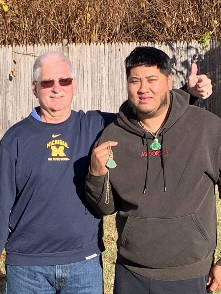 18K Gold Necklace and Heart Pendant with A Jade Buddha, Lost In The Old