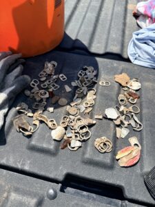 trash pulled from oklahoma river while searching for lost ring